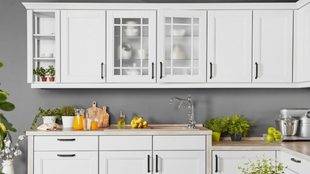 How to Update a Wooden Kitchen Cabinet? 6 Add glass doors