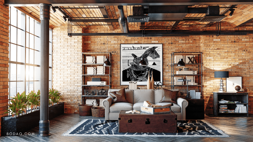 Columns in the industrial style