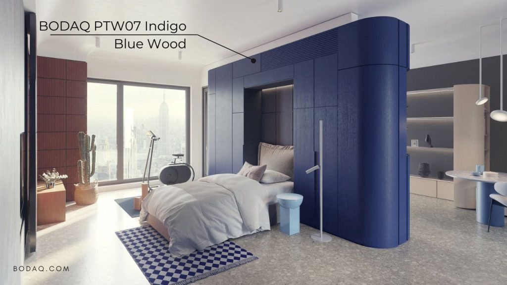 Architectural Vinyl Most Common Areas of Application 12 PTW07 Indigo Blue Wood - a versatile finishing solution