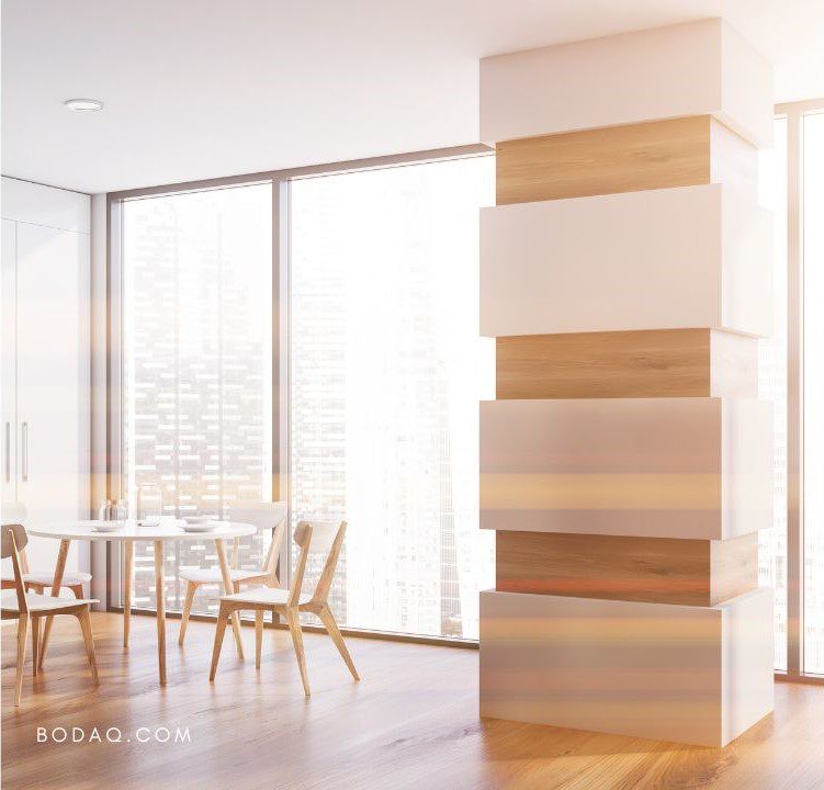 Column as a focal point of the room