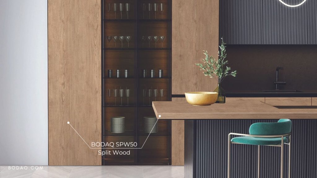 Kitchen Trends for 2024 7 Bodaq wood collection. SPW50 Split Wood