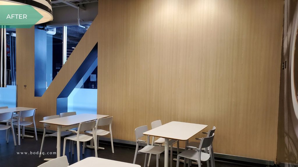 Bodaq Interior Film Longevity: Revisiting Commercial Projects 3 Cafeteria Wall After