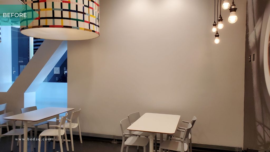 Bodaq Interior Film Longevity: Revisiting Commercial Projects 2 Cafeteria Wall Before